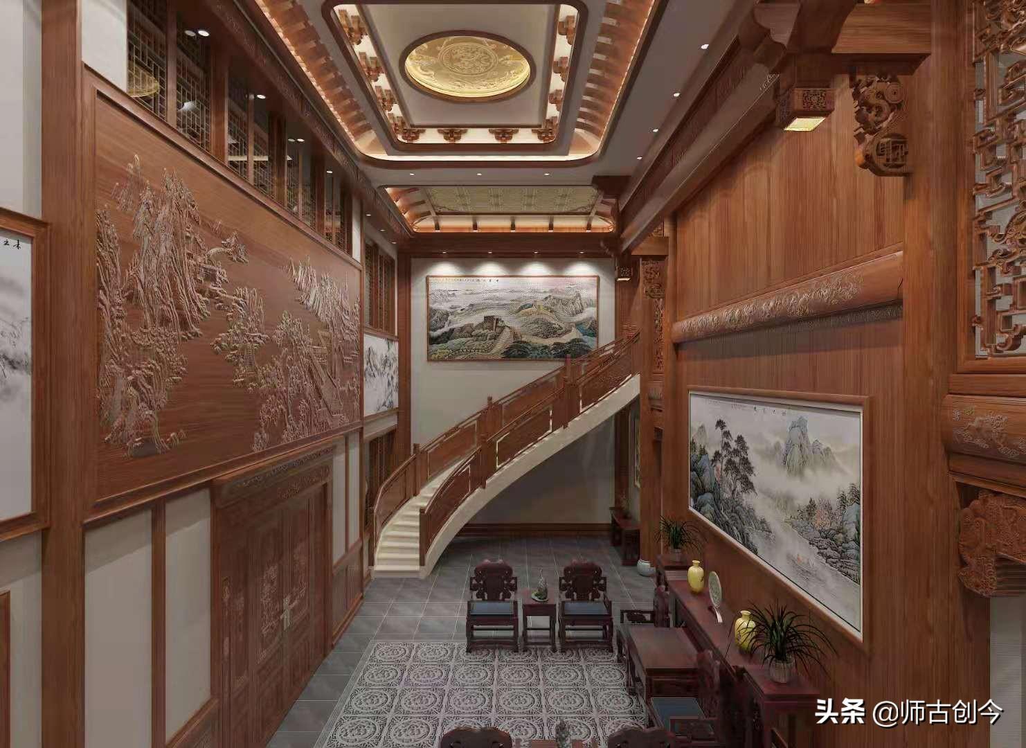 中式古典紅木裝修，營造出經典舒適的居住空間