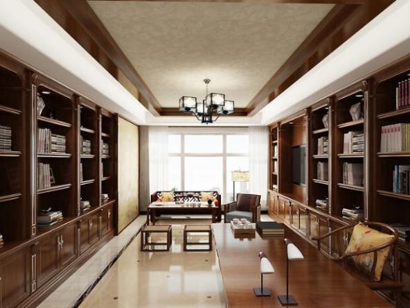 100㎡新中式三室一廳，客廳不做吊頂，提升整個(gè)屋子的高度