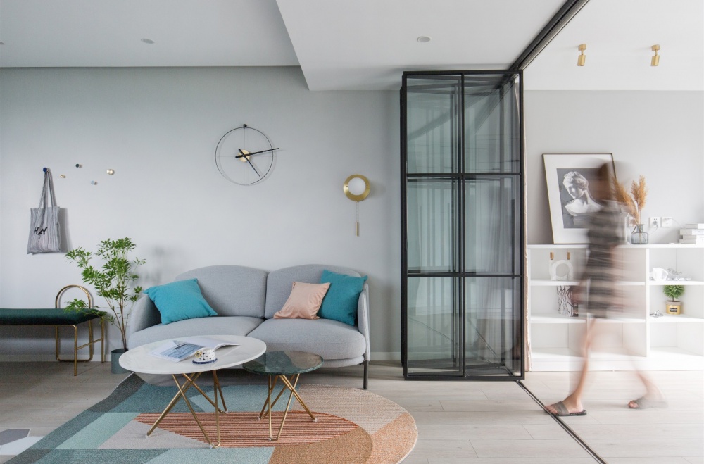 客廳裝修效果圖全屋聯(lián)動，一居兩居隨心變北歐極簡客廳設(shè)計圖片賞析