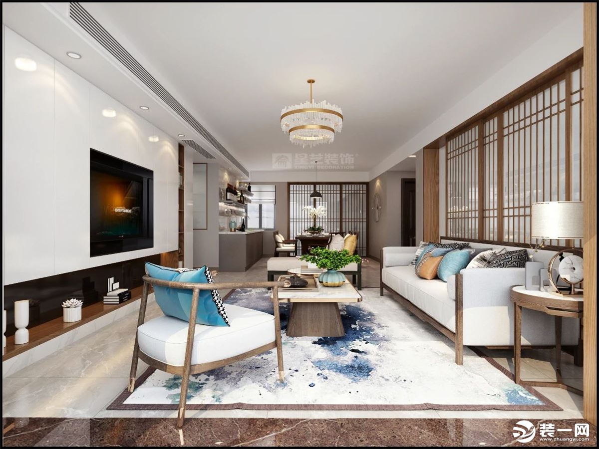《【摩登4平臺(tái)app登錄】桂林星藝裝飾120㎡中式禪意風(fēng)格住宅 仿木瓷磚效果一絕！》