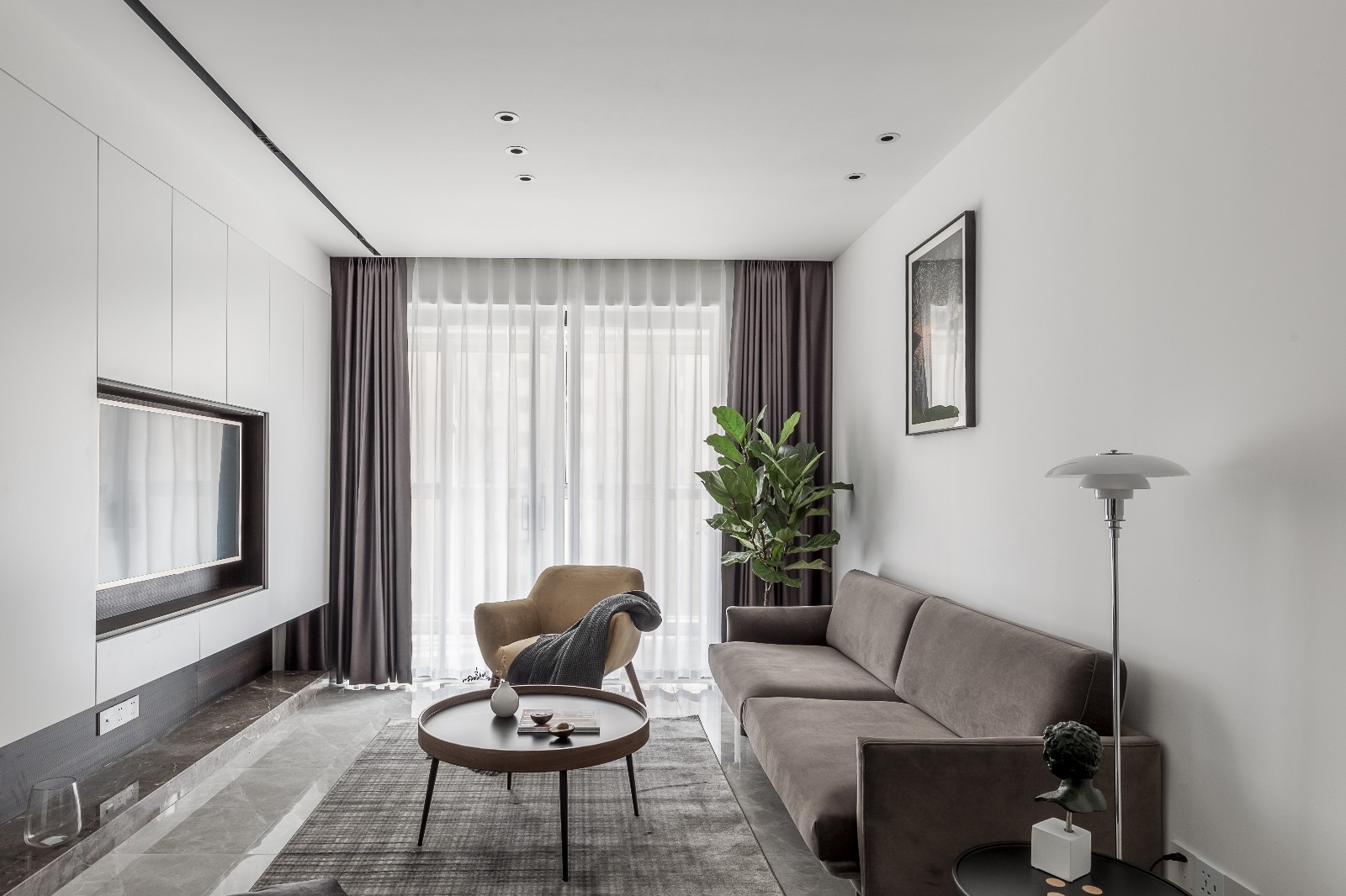 客廳窗簾裝修效果圖清新日光居、三口之家北歐極簡(jiǎn)客廳設(shè)計(jì)圖片賞析