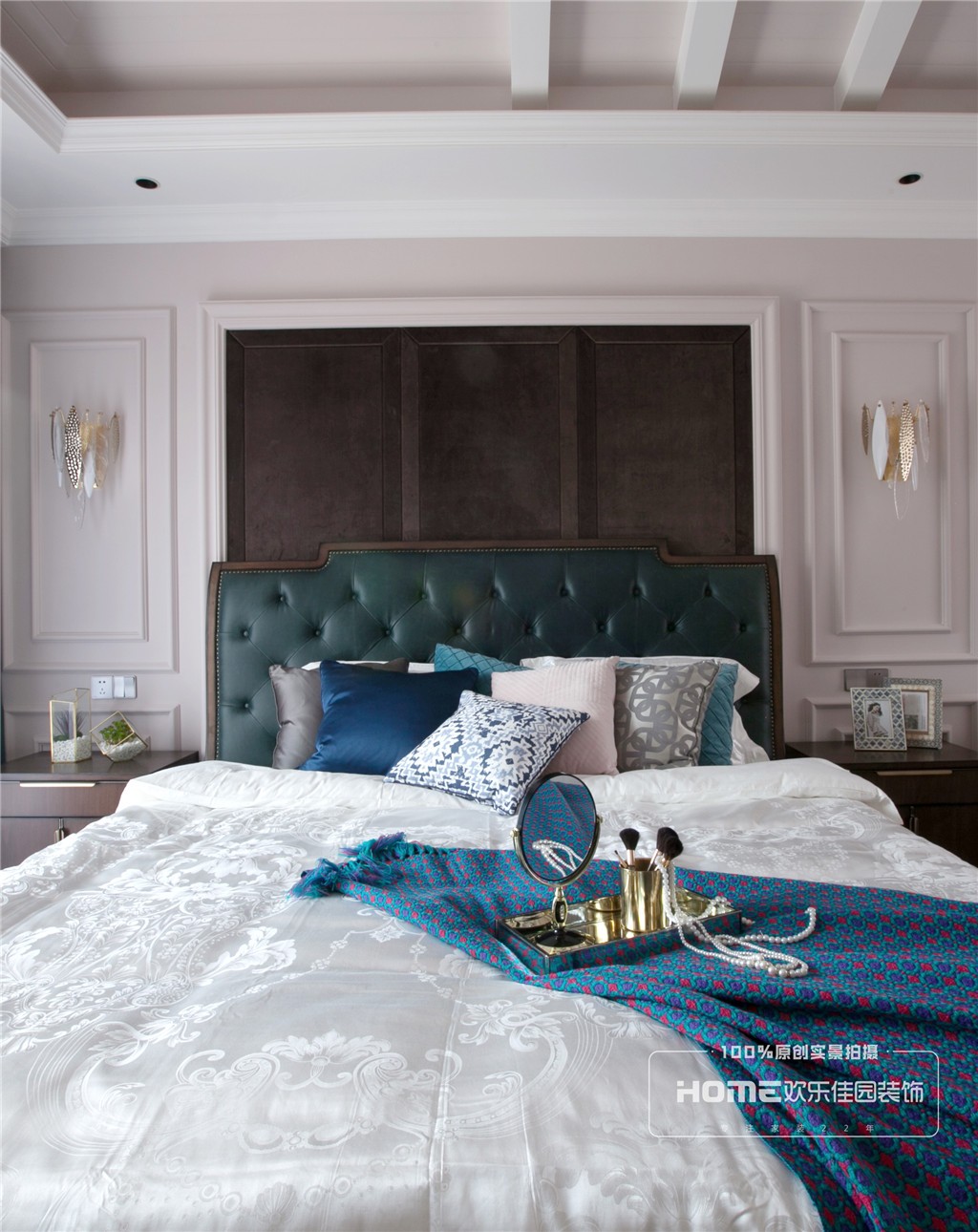 臥室床裝修效果圖美式遇上輕奢，優(yōu)雅復(fù)古與時(shí)尚并美式經(jīng)典臥室設(shè)計(jì)圖片賞析