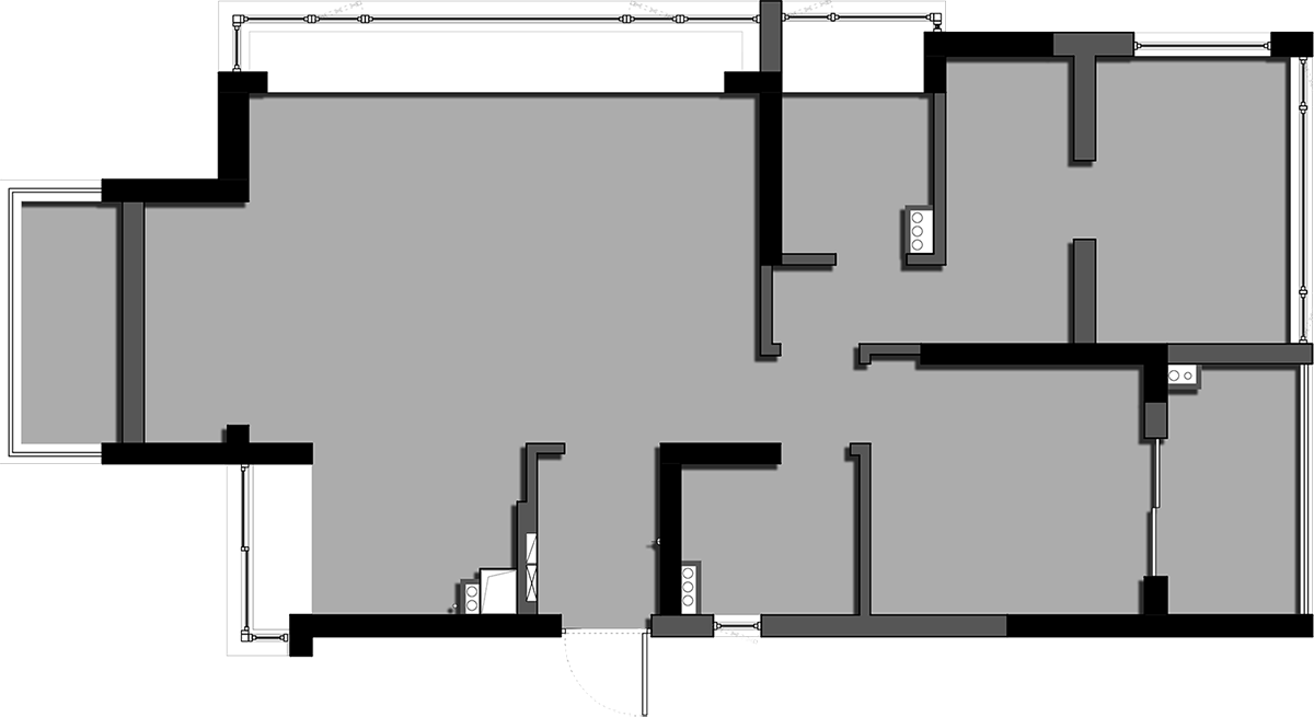 合租房！70㎡兩室一廳整裝案例！年輕人住在一起就是“老友記”