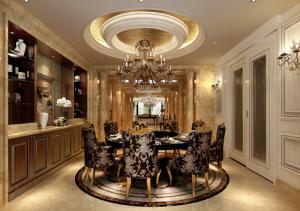 歐式別墅餐廳裝修效果圖,豪華別墅餐廳裝飾,別墅餐廳酒柜,【上海尚層別墅裝飾】兩河流域歐式風(fēng)格咨詢效果圖，尚層裝飾設(shè)計(jì)師牟丹青作品鑒賞！    				