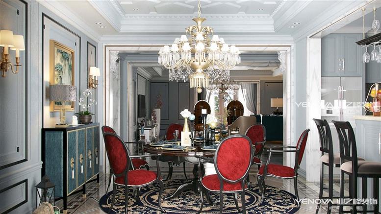 星海灣壹號(hào)248平米法式風(fēng)格裝修效果圖(業(yè)之峰裝飾作品)