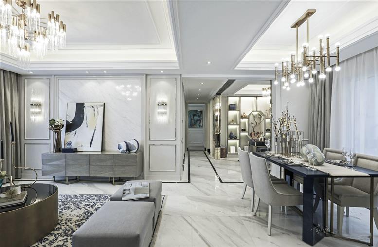 恒基凱旋門155平米法式風(fēng)格四室兩廳裝修效果圖(城市人家裝飾作品)