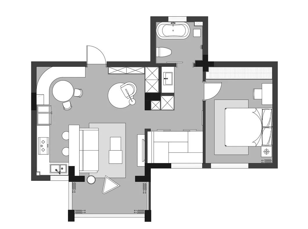73㎡二居室簡約效果圖，餐廳這樣設(shè)計(jì)，很實(shí)用！