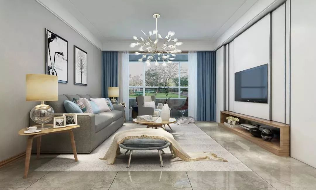 135平裝修效果圖，誰說陽臺一定要裝推拉門？這樣弄更漂亮！