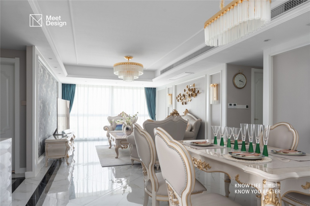 廚房窗簾2裝修效果圖優(yōu)雅歐式，帶你探秘融化在奶油里歐式豪華餐廳設(shè)計(jì)圖片賞析