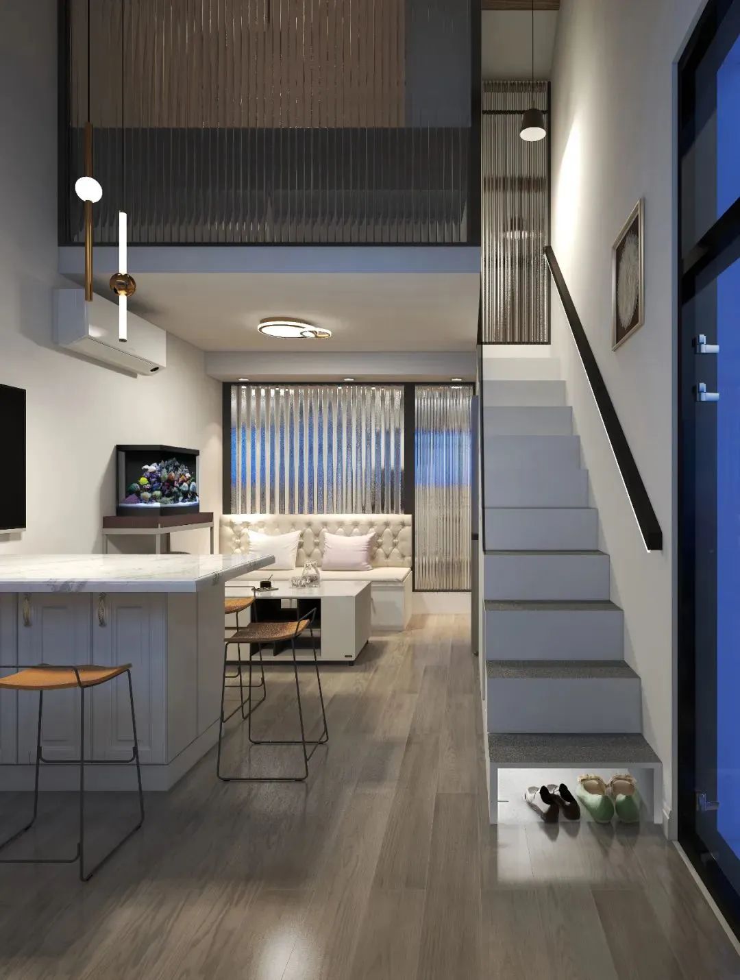 平房裝修_四間平房裝修效果圖_109平房進(jìn)門(mén)客廳餐廳裝修效果圖