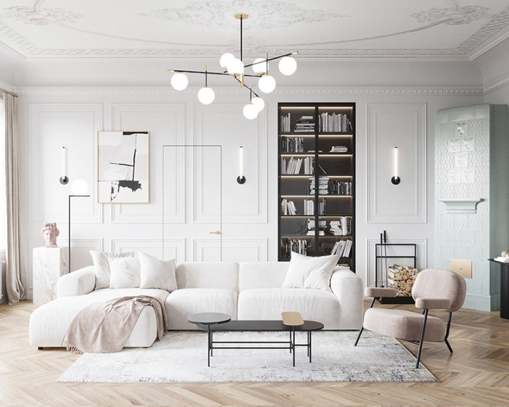 270平法式風格裝修設計，精致優(yōu)雅的內飾展現(xiàn)出耳目一新的宏偉感