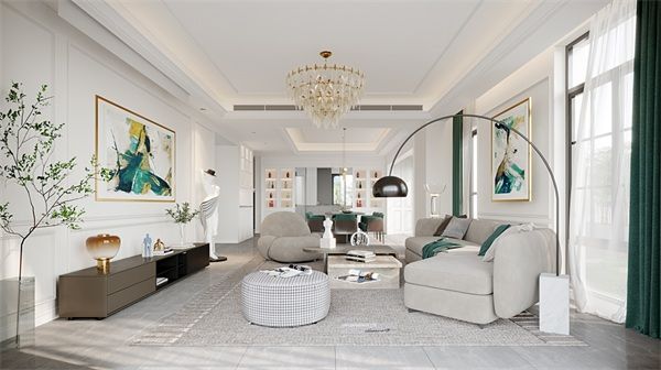 西安宸億隆裝飾簡(jiǎn)歐風(fēng)格四居室裝修案例