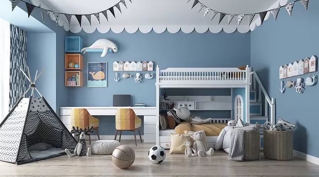 兒童小臥室簡約裝修，能夠注意到這幾點的，效果和安全都會很好