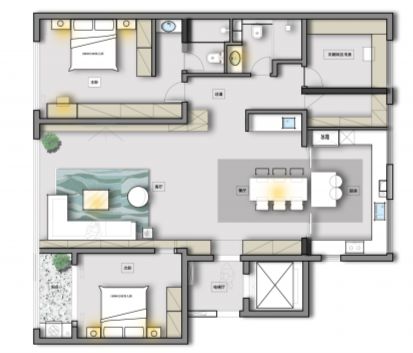 武漢180㎡現(xiàn)代極簡(jiǎn)風(fēng)室內(nèi)裝修，你看這個(gè)實(shí)景還原了幾分效果圖？