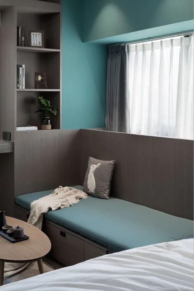 酒店公寓裝修效果圖(35㎡酒店式開間單身公寓，半平米都沒浪費(fèi)，還裝得很有檔次)(圖12)