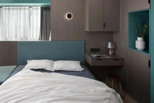 酒店公寓裝修效果圖(35㎡酒店式開間單身公寓，半平米都沒浪費(fèi)，還裝得很有檔次)(圖13)