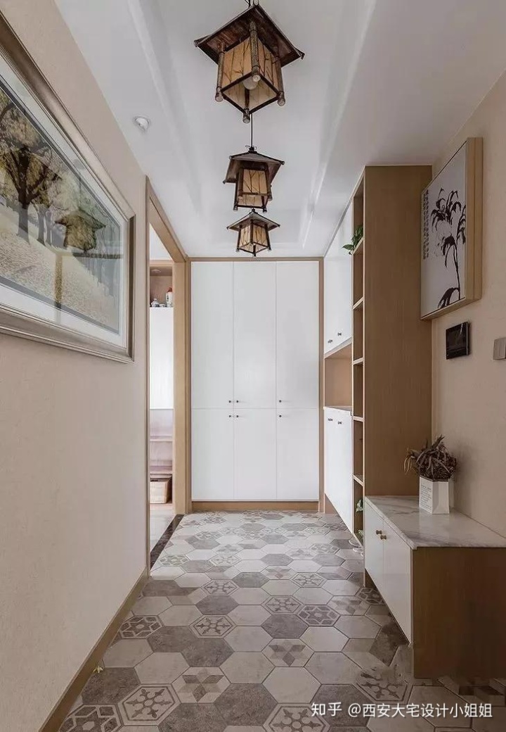 20款玄關(guān)效果圖，地面這樣貼花磚，真是美極了！